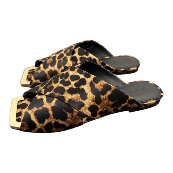 Katy Perry The Checked In Slide Sandal Leopard Print Satin 7 NIB - Picture 3 of 13